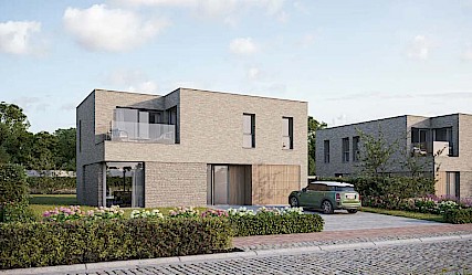 9 vrijstaande woningen Halle